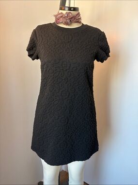 Zara Black Textured Mini Dress